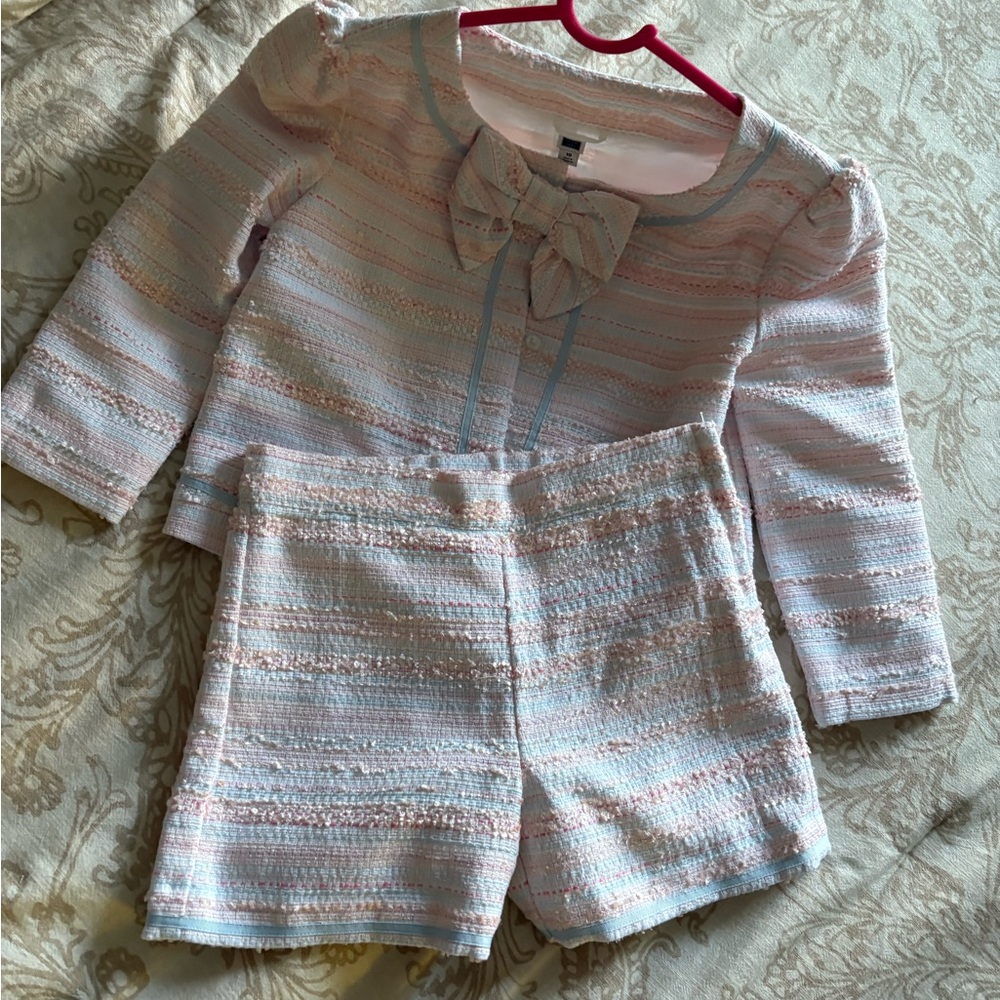 Janie and Jack New Set Pastel Striped Bow Top